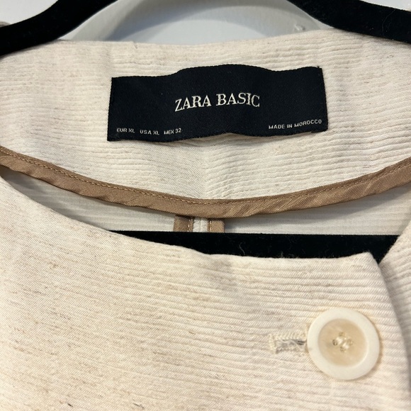 ZARA Cream Long Autumn Winter Coat - Picture 3 of 12